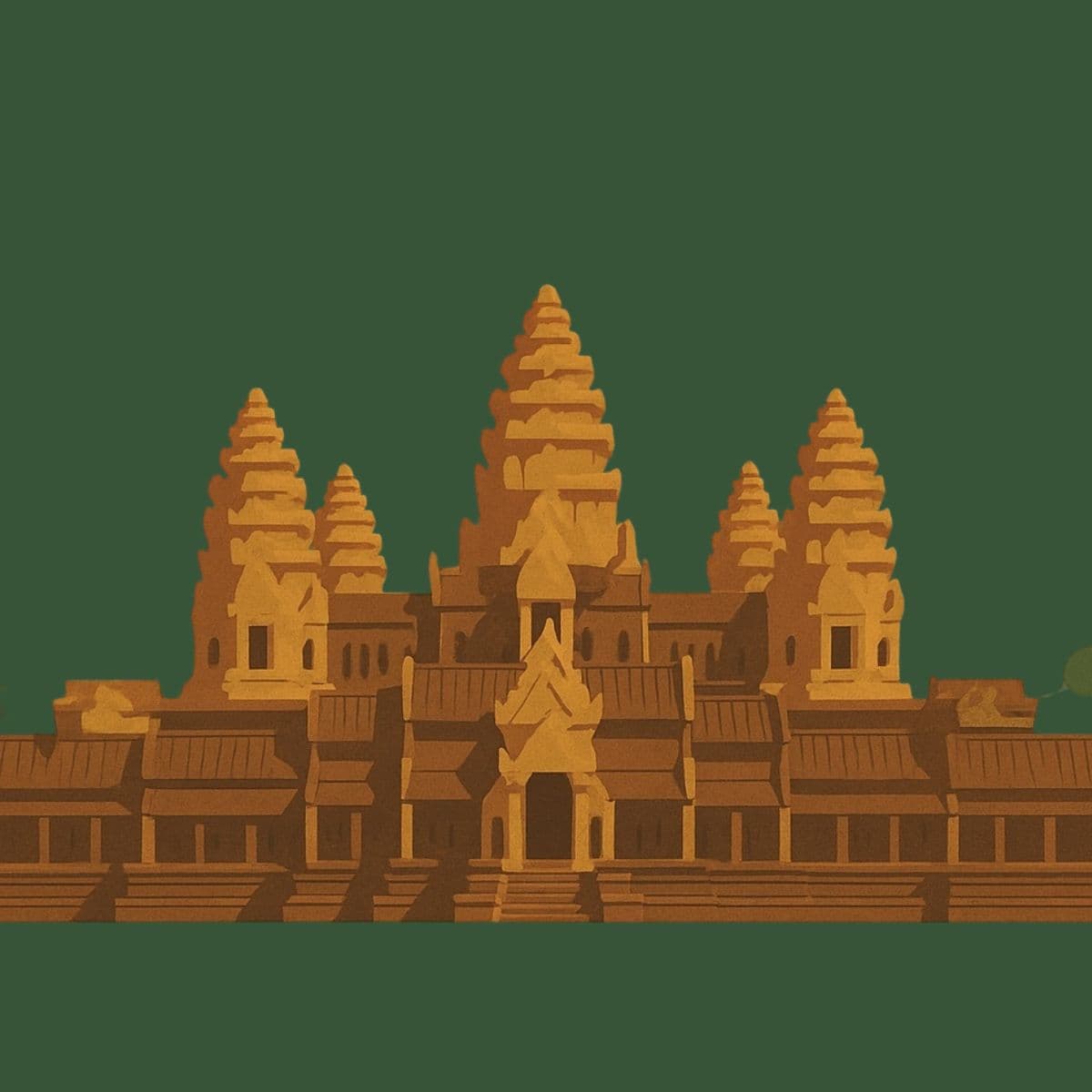 Siem Reap, Cambodia, city skyline and temples